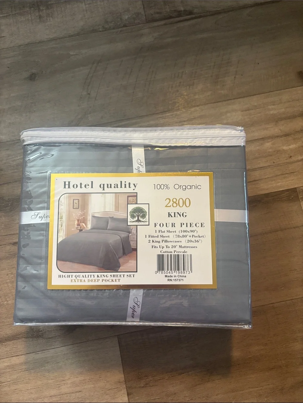 King Sheet Set in Gray - 4 Piece Wrinkle Free